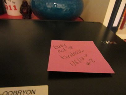 Proof I won't forget. Post-it on my work laptop.